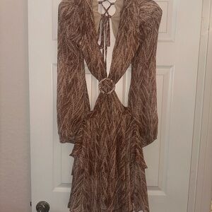 Cut Out Ruffled Mini Dress